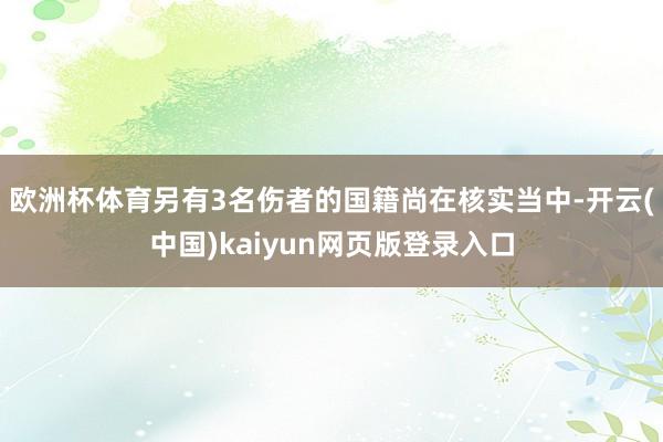 欧洲杯体育另有3名伤者的国籍尚在核实当中-开云(中国)kaiyun网页版登录入口