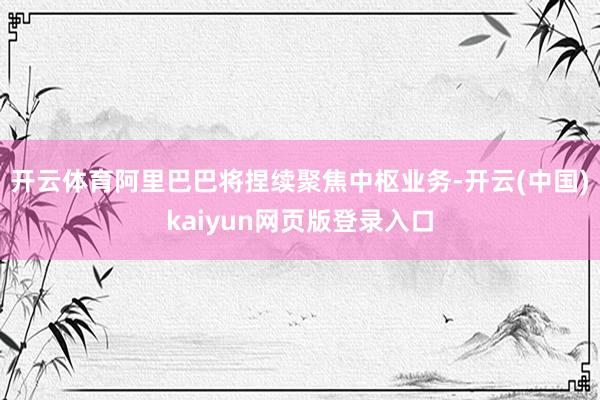 开云体育阿里巴巴将捏续聚焦中枢业务-开云(中国)kaiyun网页版登录入口