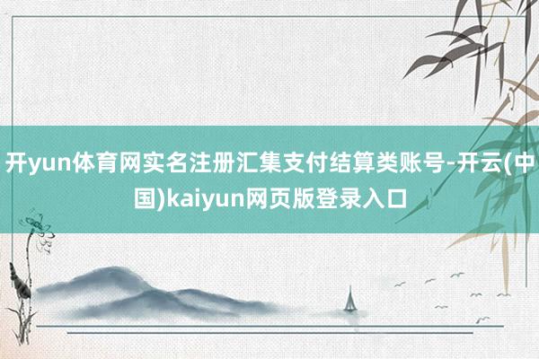 开yun体育网实名注册汇集支付结算类账号-开云(中国)kaiyun网页版登录入口