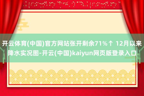 开云体育(中国)官方网站张开剩余71%↑ 12月以来降水实况图-开云(中国)kaiyun网页版登录入口