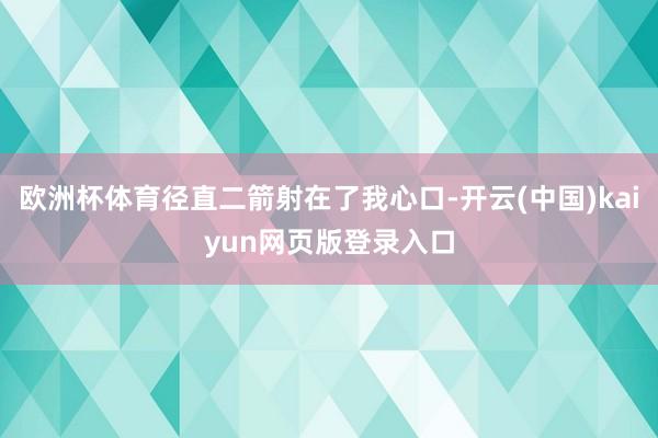 欧洲杯体育径直二箭射在了我心口-开云(中国)kaiyun网页版登录入口
