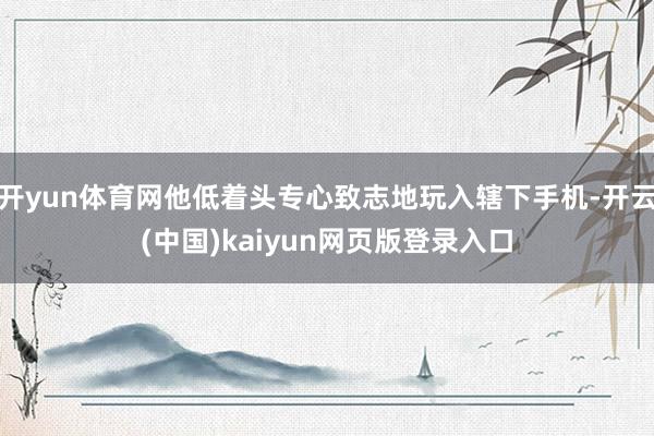 开yun体育网他低着头专心致志地玩入辖下手机-开云(中国)kaiyun网页版登录入口