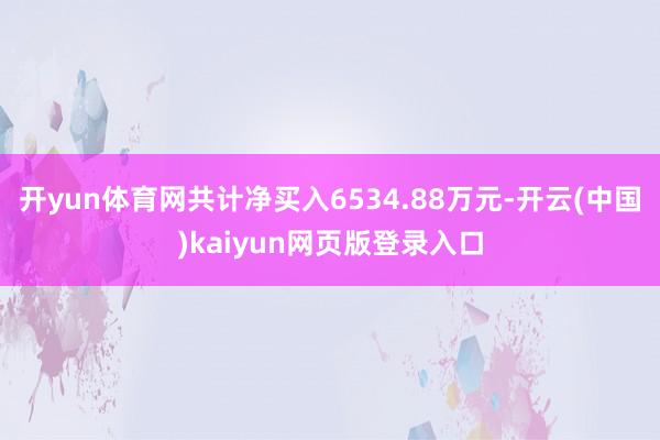 开yun体育网共计净买入6534.88万元-开云(中国)kaiyun网页版登录入口
