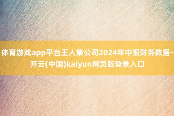 体育游戏app平台王人集公司2024年中报财务数据-开云(中国)kaiyun网页版登录入口