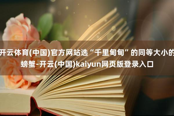 开云体育(中国)官方网站选“千里甸甸”的同等大小的螃蟹-开云(中国)kaiyun网页版登录入口