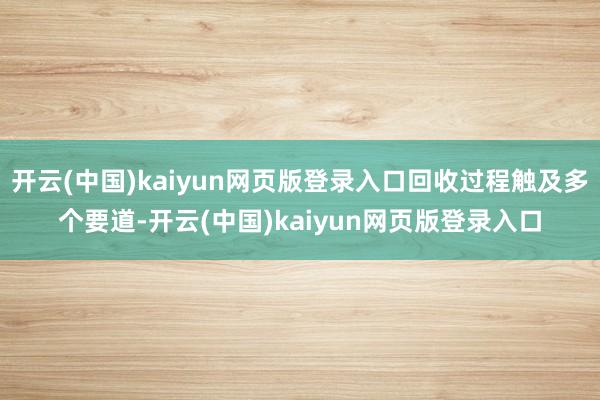 开云(中国)kaiyun网页版登录入口回收过程触及多个要道-开云(中国)kaiyun网页版登录入口