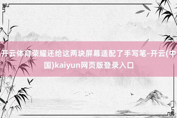 开云体育荣耀还给这两块屏幕适配了手写笔-开云(中国)kaiyun网页版登录入口